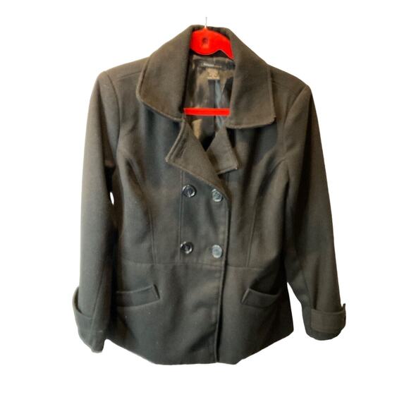 Robert Louis Women’s Jacket Medium Black Double-Breasted Wool Blend Lined - Picture 2 of 10